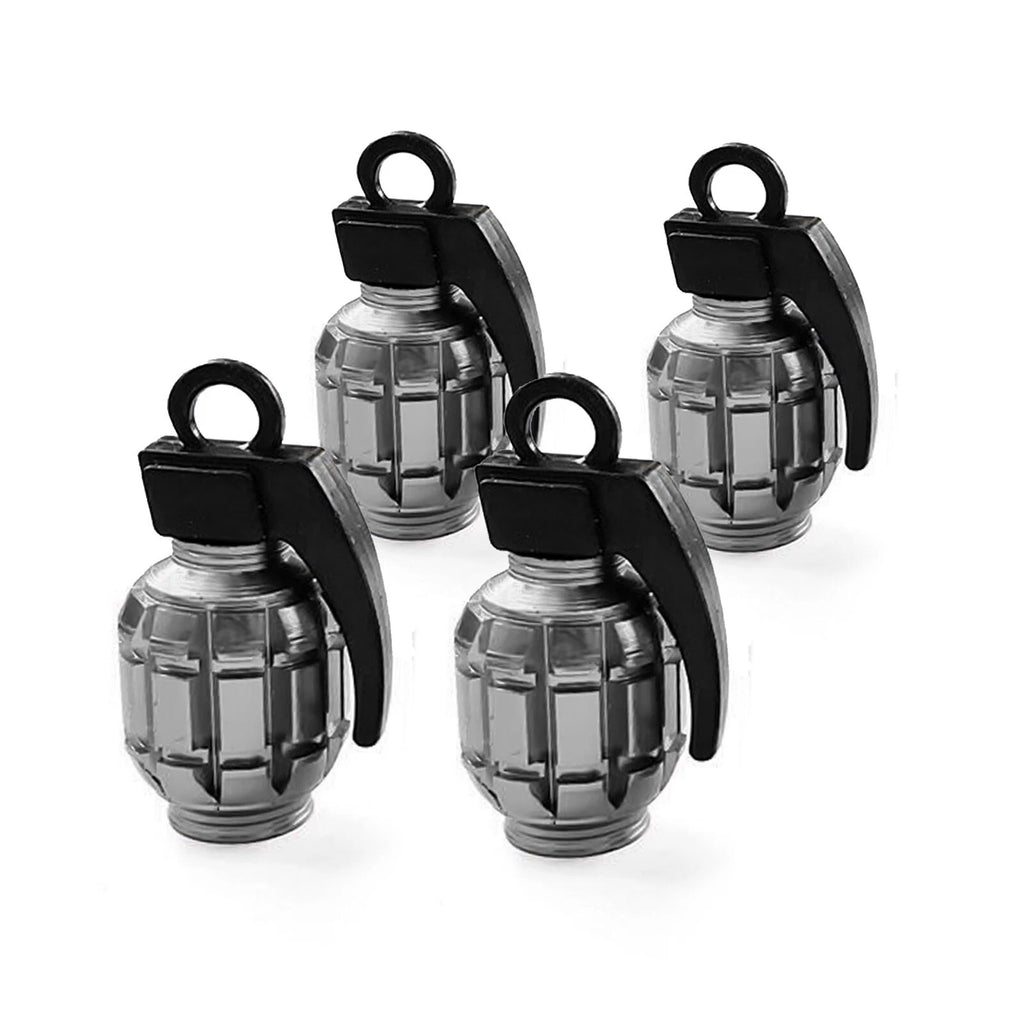 Anodized Grenade Valve Stem Cap Kit for Universal Car SUVs (4-Pack)