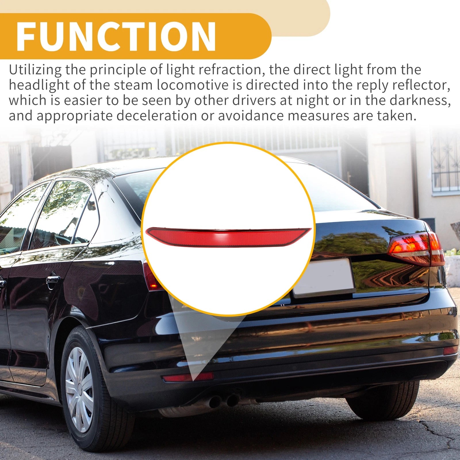 Rear Left Bumper Reflector No. 17A945105 for Volkswagen Jetta (2019–2021)