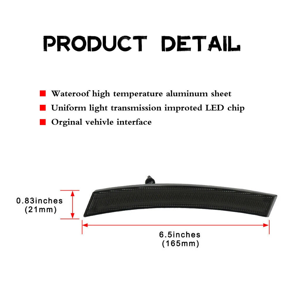 2X Smoked LED Side Marker Lights for Mini Cooper R50 R52 R53 (2002–2006)