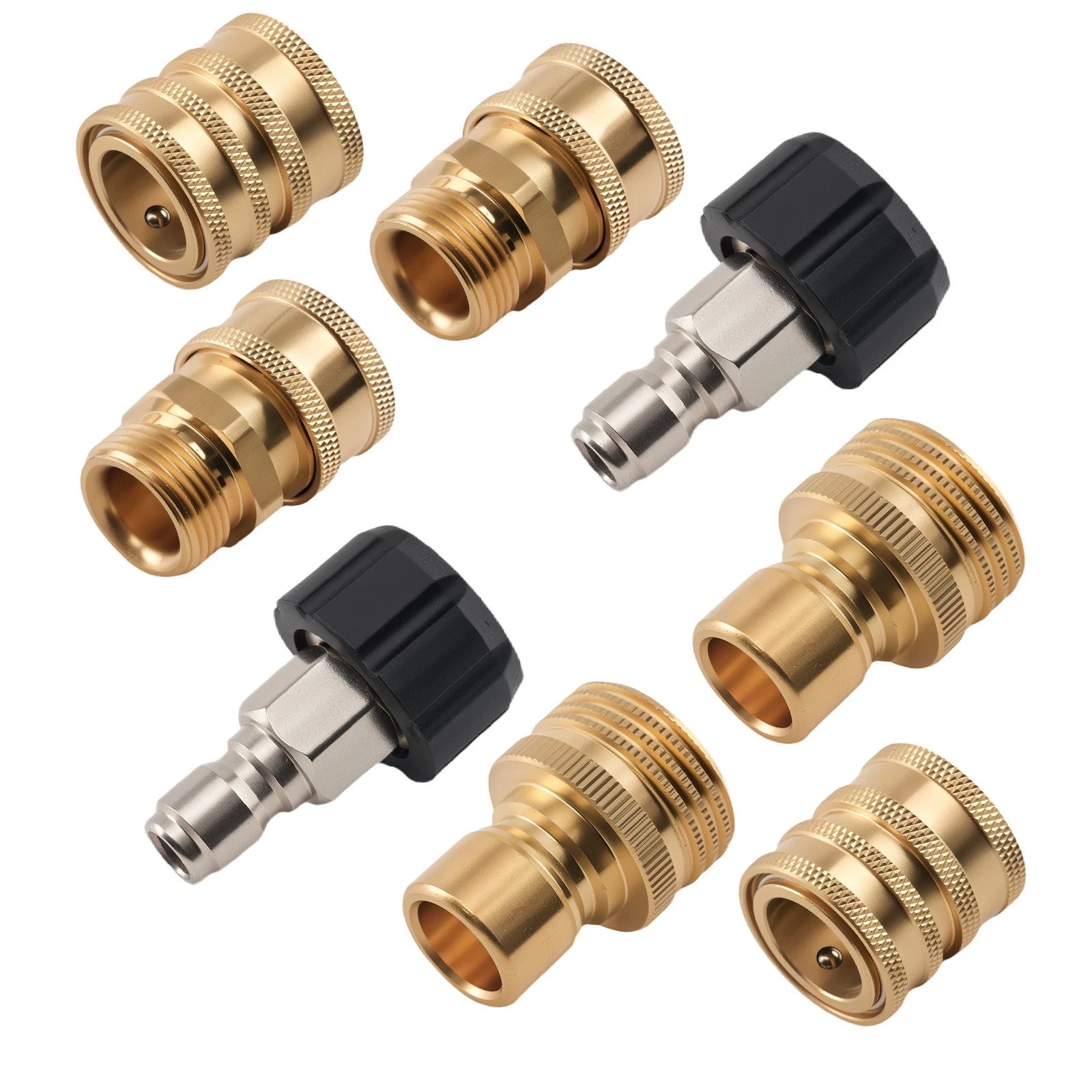 8PCS Quick Connect Kit for Pressure Washer M22 Brass Steel 3/8"