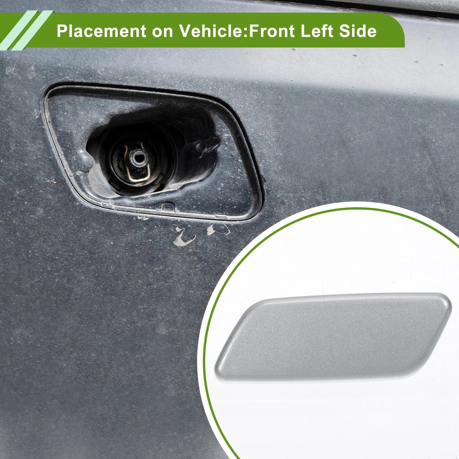 Front Left Washer Nozzle Cover for Toyota Prado (2012–2015) 8504560090 Silver Tone