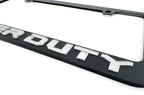 Matte Black License Plate Frame w Large Chrome 3D Ford Super Duty Logo (OEM)
