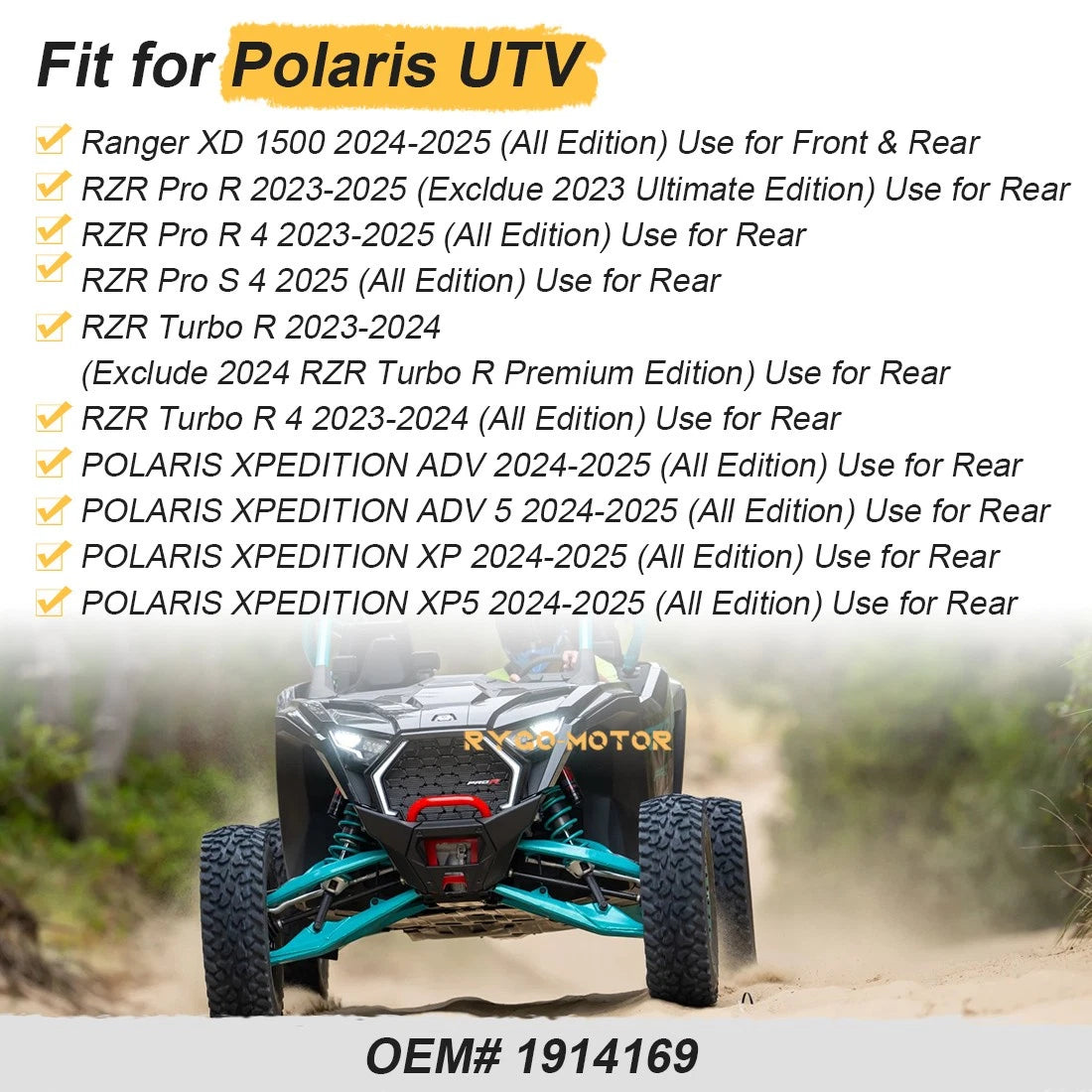Rear Brake Rotor 1914169 for Polaris XPEDITION ADV/XP 2024-2025