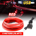 Red LED Interior Strip Light for Universal Cars (5m)