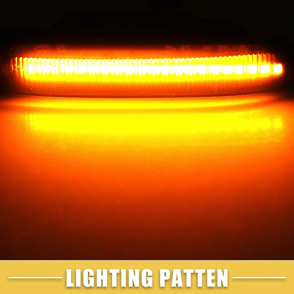 Front LED Side Marker Light for BMW Black Lens Amber Light 1 Pair