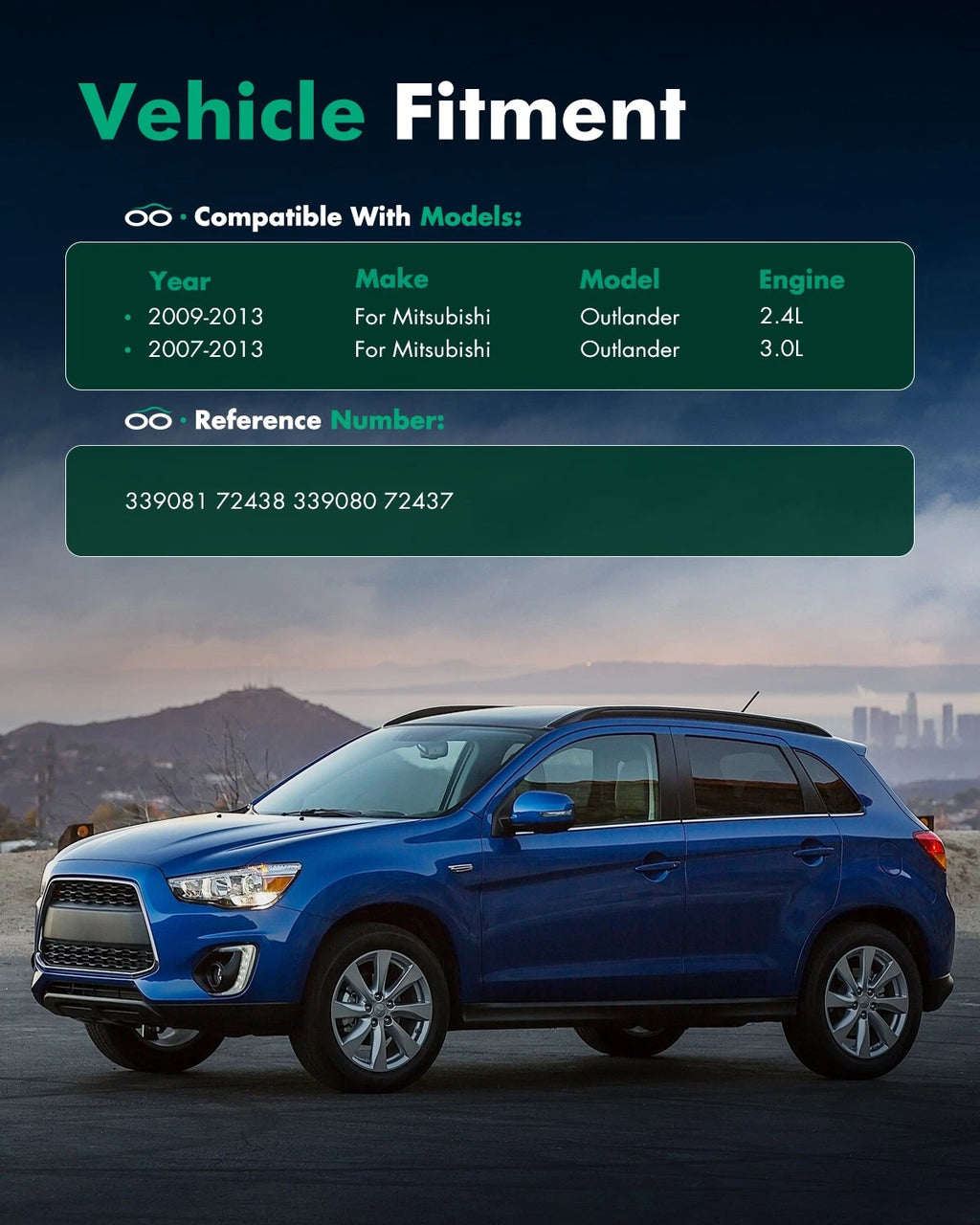 Front Pair Shocks & Struts for Mitsubishi Outlander (2007–2011)