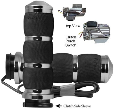 AVON Air Cushion Heated Grips for Harley Road Glide (2015–2023) Chrome