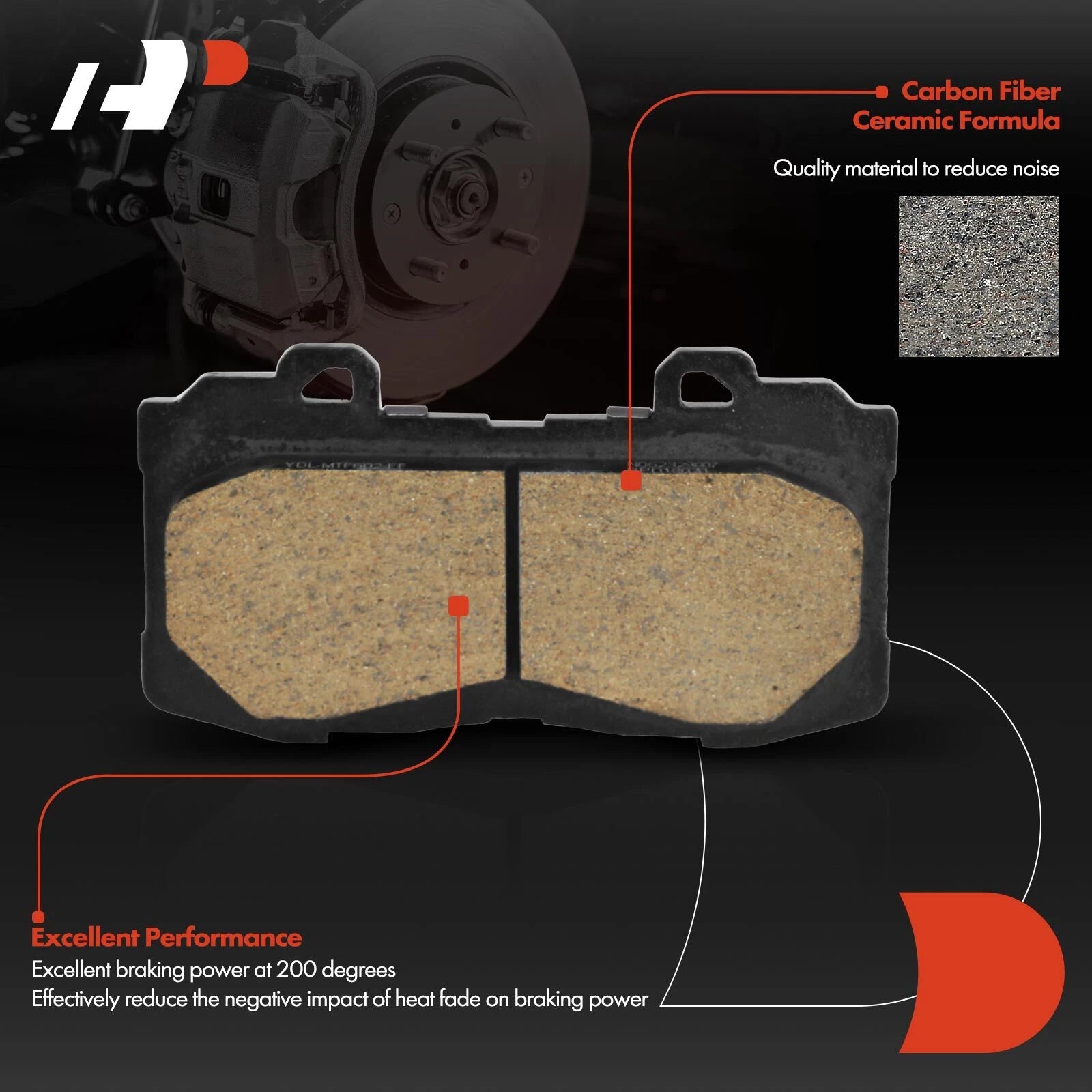 4X Front Ceramic Brake Pads for Chevrolet Colorado GMC Canyon (2015–2020)