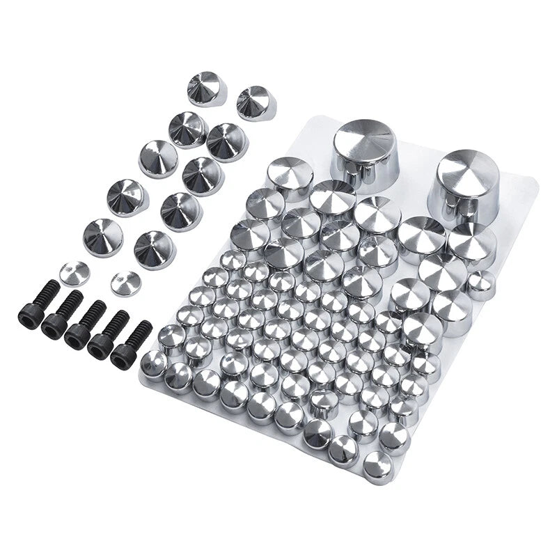 Chrome Bolt Caps Toppers Kit for Harley Davidson Softail FL FLS FX (2007–2013)