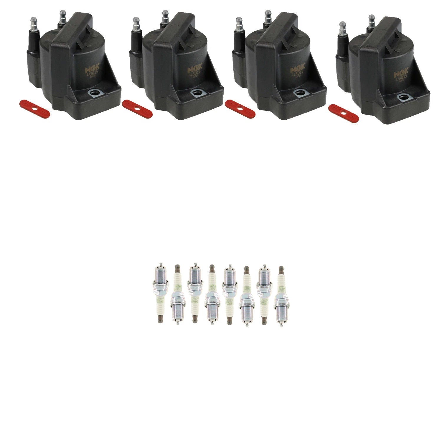 Set of 4 NGK Ignition Coils & 8 Platinum Spark Plugs for Chevrolet Corvette (1997–2004)