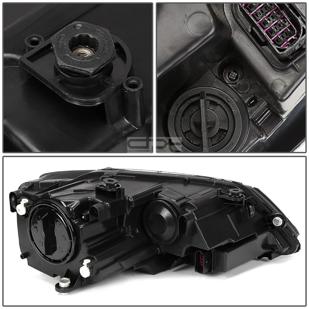 Pair of Black Housing Amber Side Headlights for Volkswagen Jetta (2011–2018)