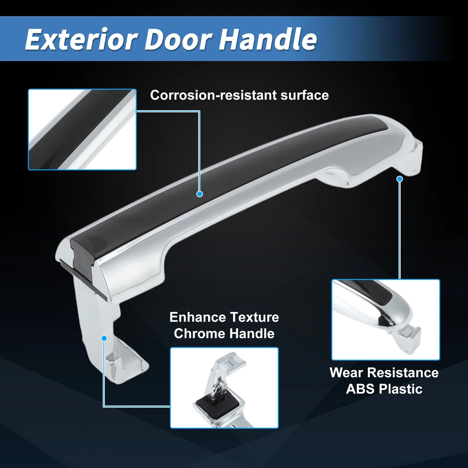 4Pcs Exterior Door Handle Set for Hyundai Sonata (2005–2010) 826523K010/826523K030