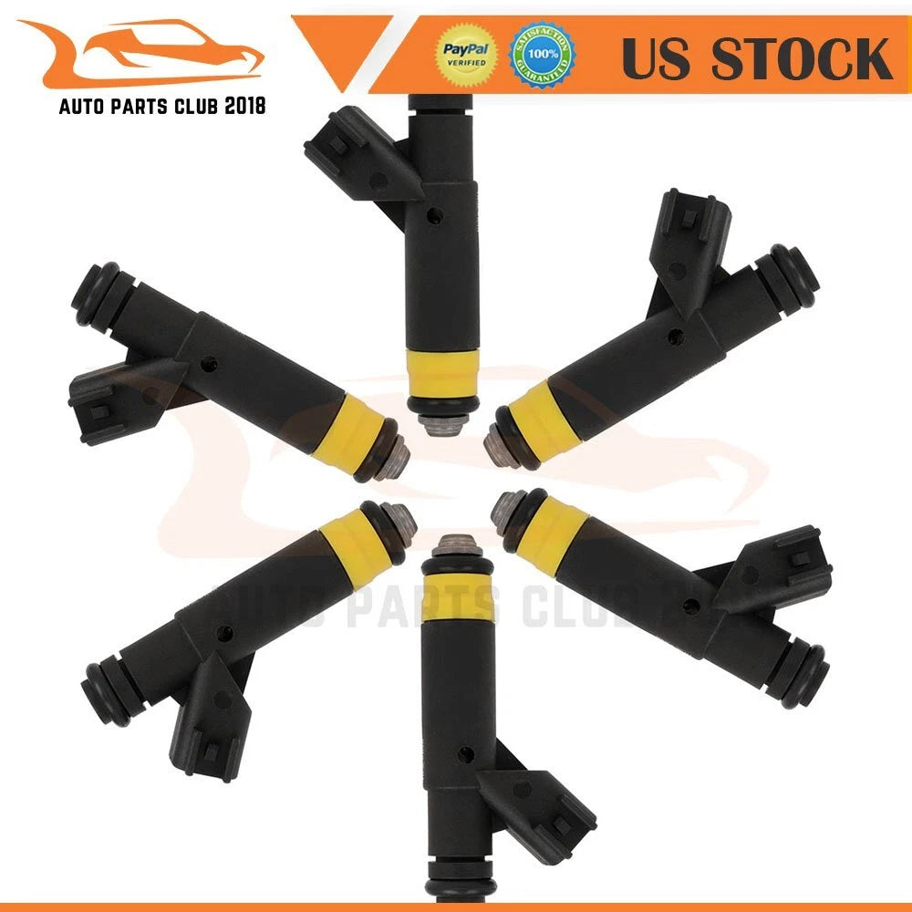 Set of 6 Fuel Injectors for Ford F-150, Mustang (2000–2003)