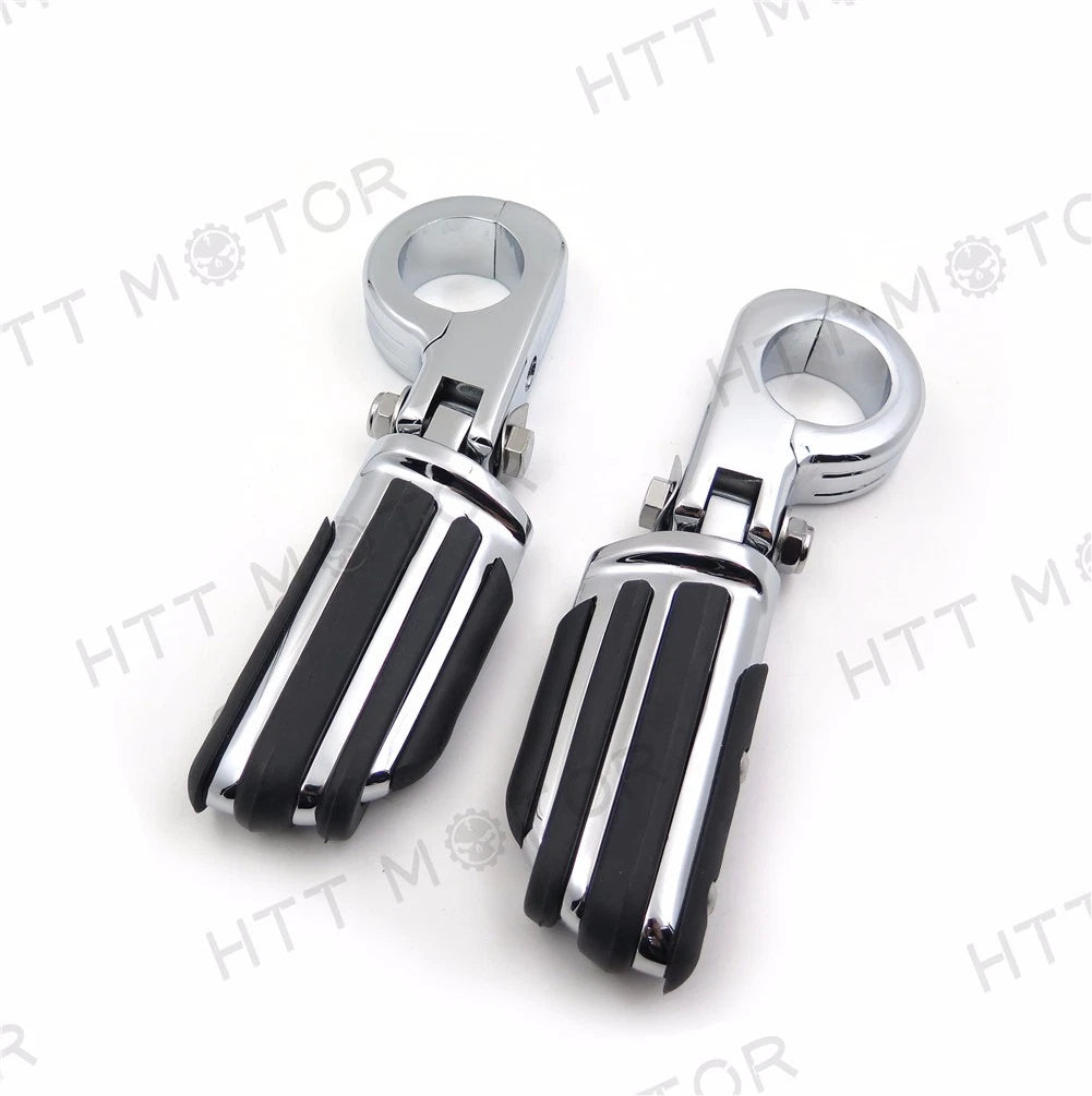 HTTMT Highway Flame Foot Peg P Clamps 1.5" for Harley Sportster 883/1340/XL1200