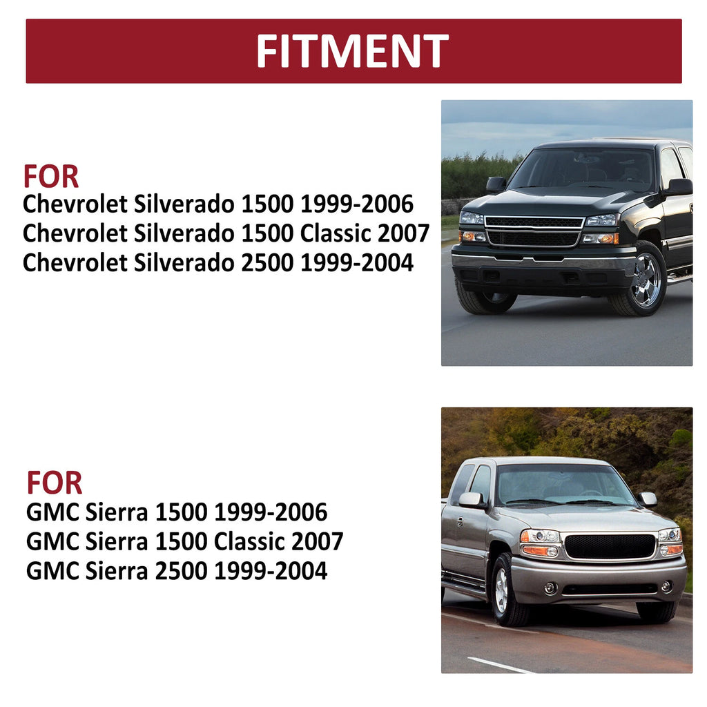Steel Rear Step Bumper Assembly for Chevy Silverado GMC Sierra 1500 2500 (1999–2007)