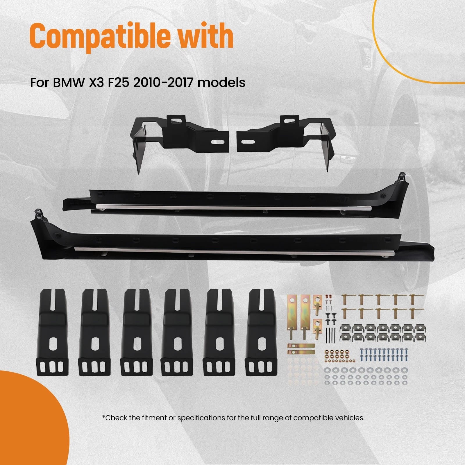 Set of 2 Anti-Slip Nerf Bars for BMW X3 (2010–2017)
