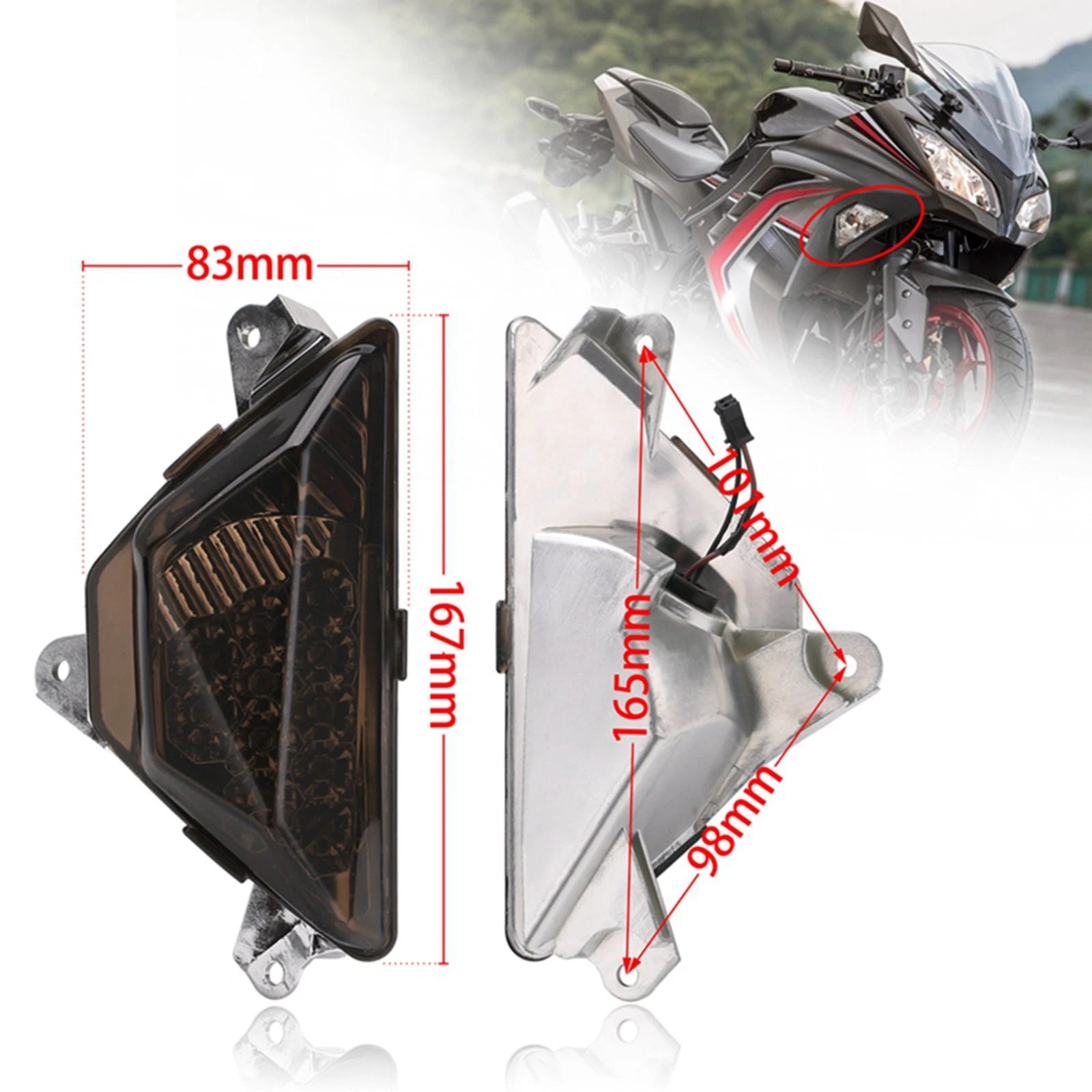 LED Front Turn Signal Light for Kawasaki Ninja 250 300 400 650 1000 (2008–2023)
