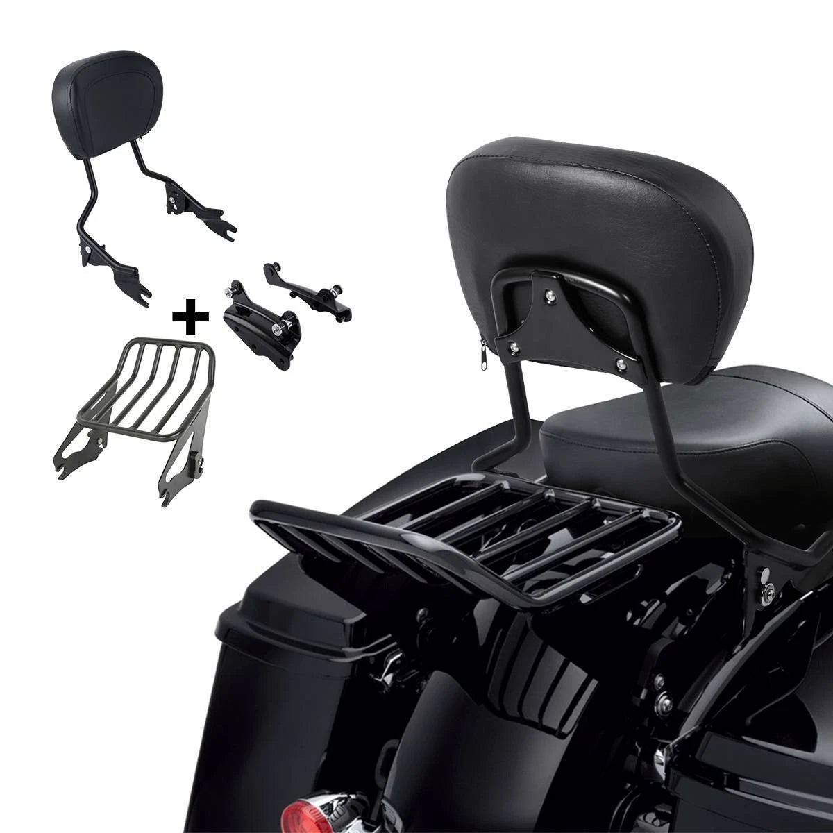 Sissy Bar Backrest Pad & Docking Kit for Harley Touring (2009–2013)