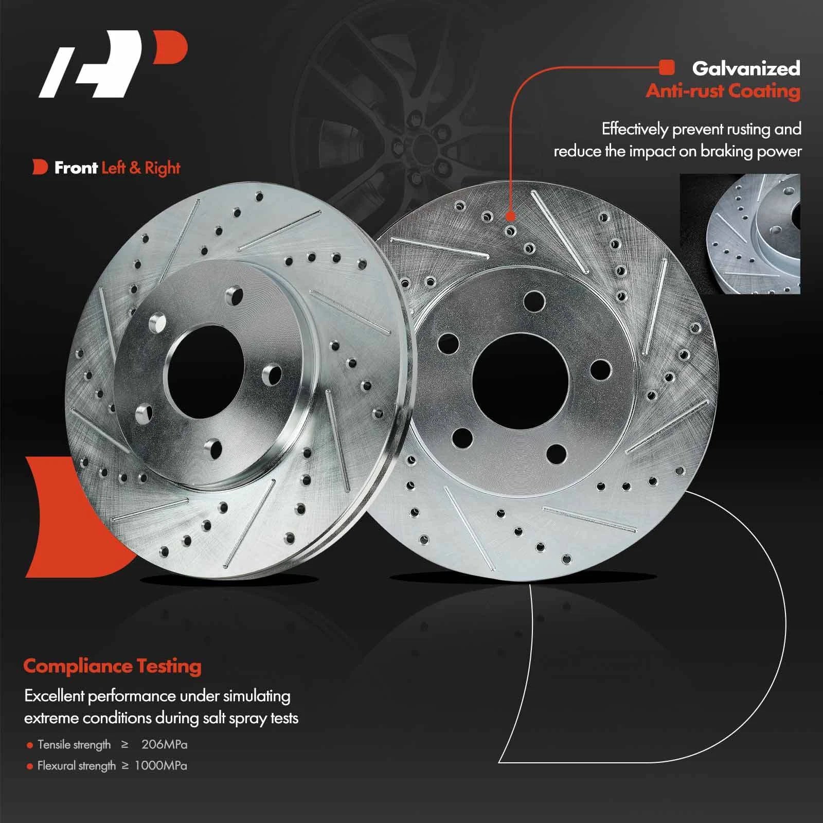 Front Drilled Brake Rotors for Chevy HHR (2006-2011)