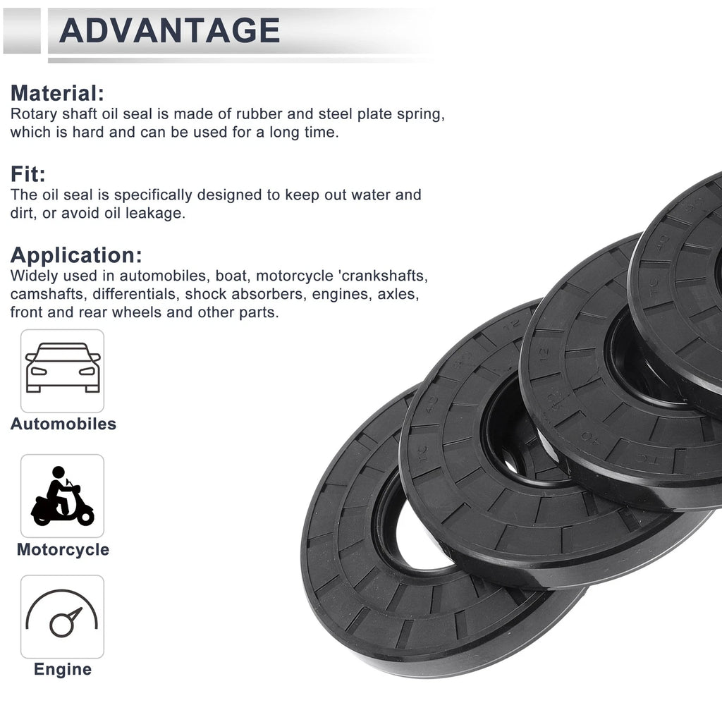 Set of 5 Oil Seal Rotary Shaft Seal for Various Models (40x90x12mm)