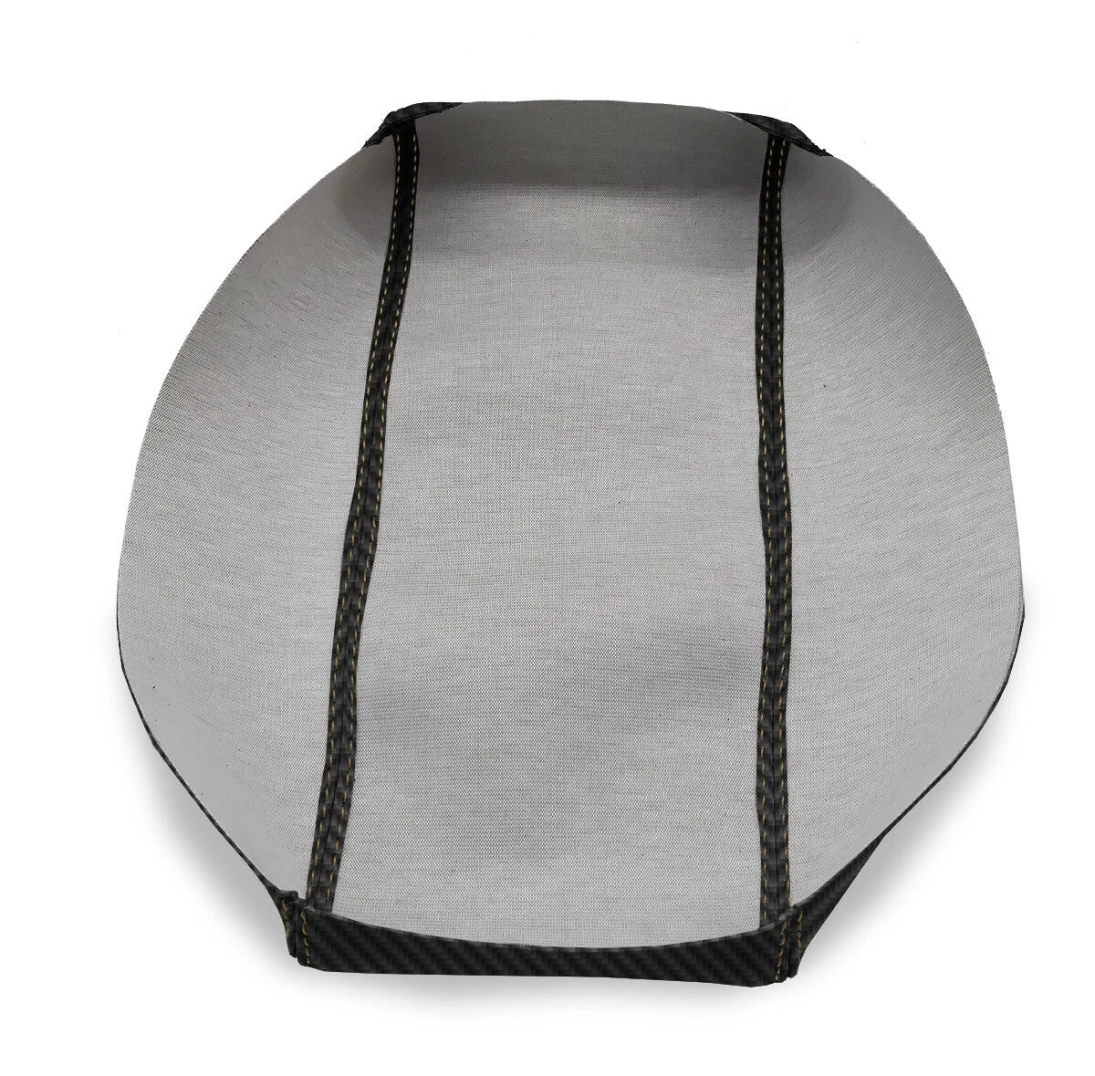 Console Lid Armrest Cover for Ford Focus (2000–2007) Carbon Fiber Beige Stitch