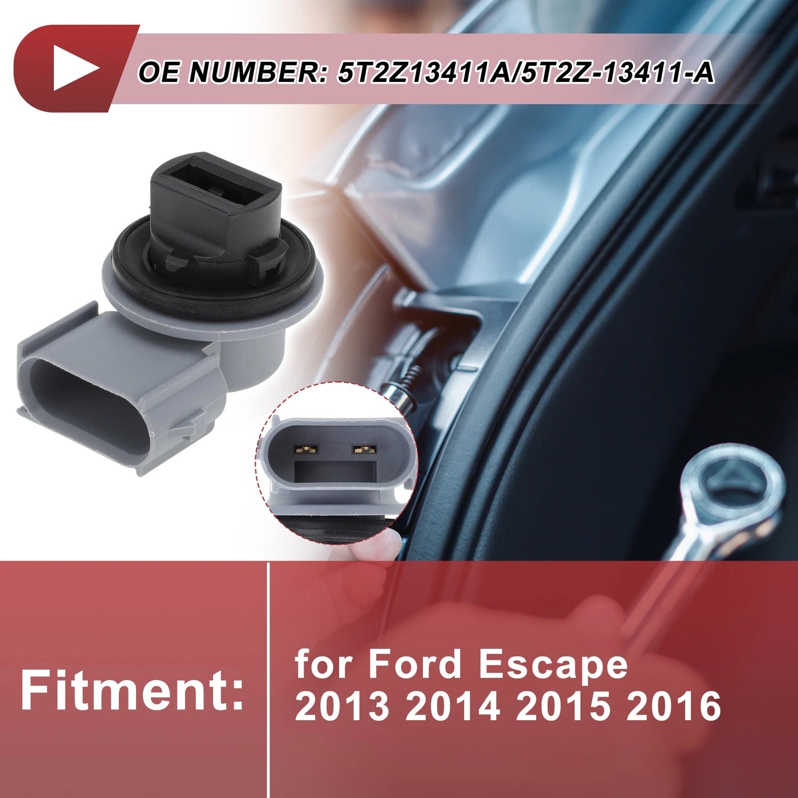 Turn Signal Light Socket for Ford Escape (2013–2016) 5T2Z13411A 2 Pin