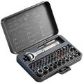 40 in 1 Swivel Ratchet Wrench Set with Magnetic Head, 60 Tooth Chrome Vanadium