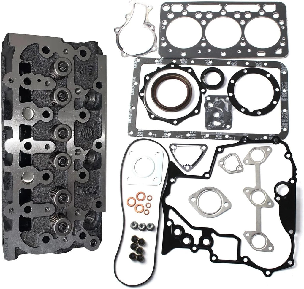 Complete Cylinder Head & Gasket Set for Kubota D902-EF01 Bobcat MT55 (D902)
