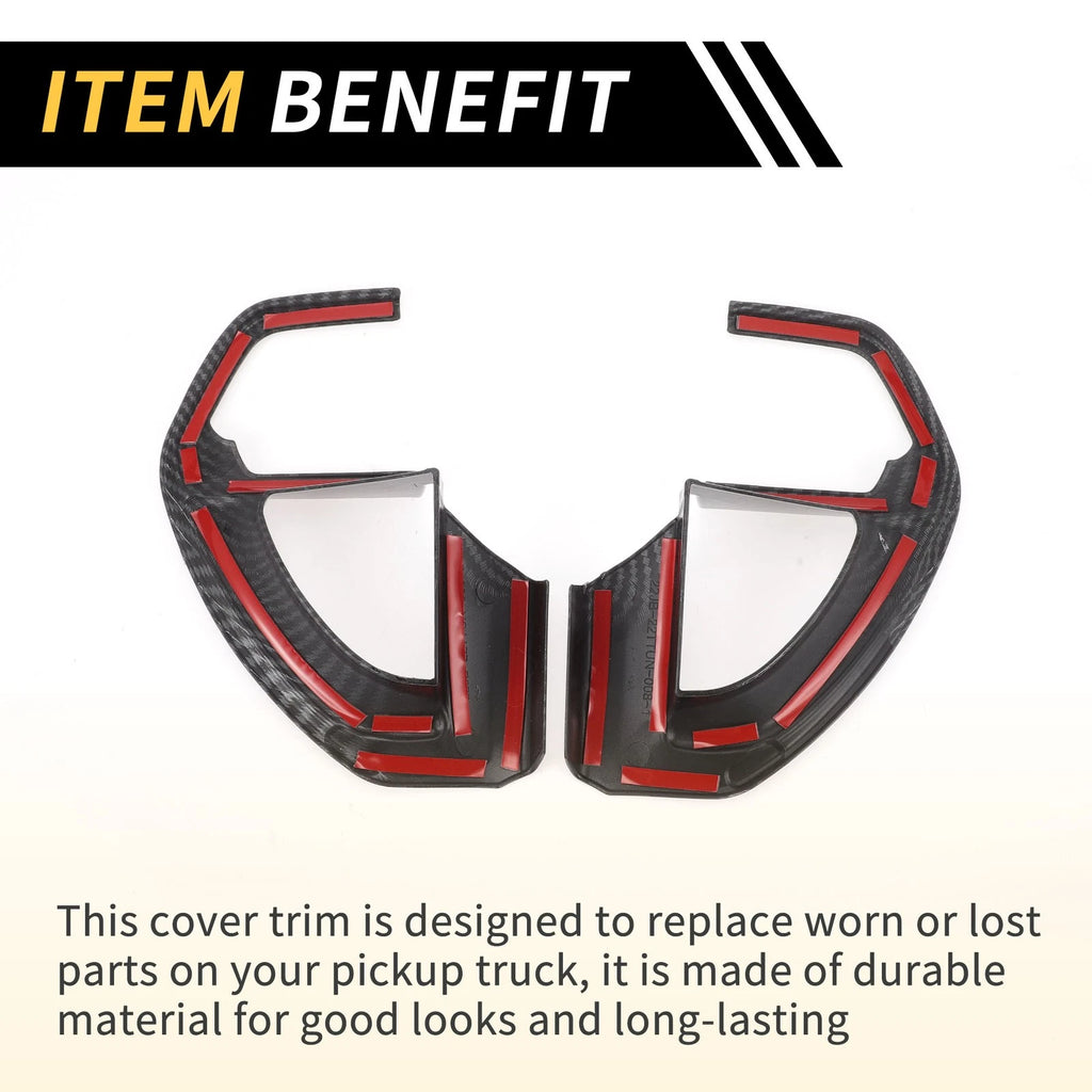 Set of 2 Carbon Fiber Steering Wheel Cover Trims for Toyota Tundra (2022–2024)