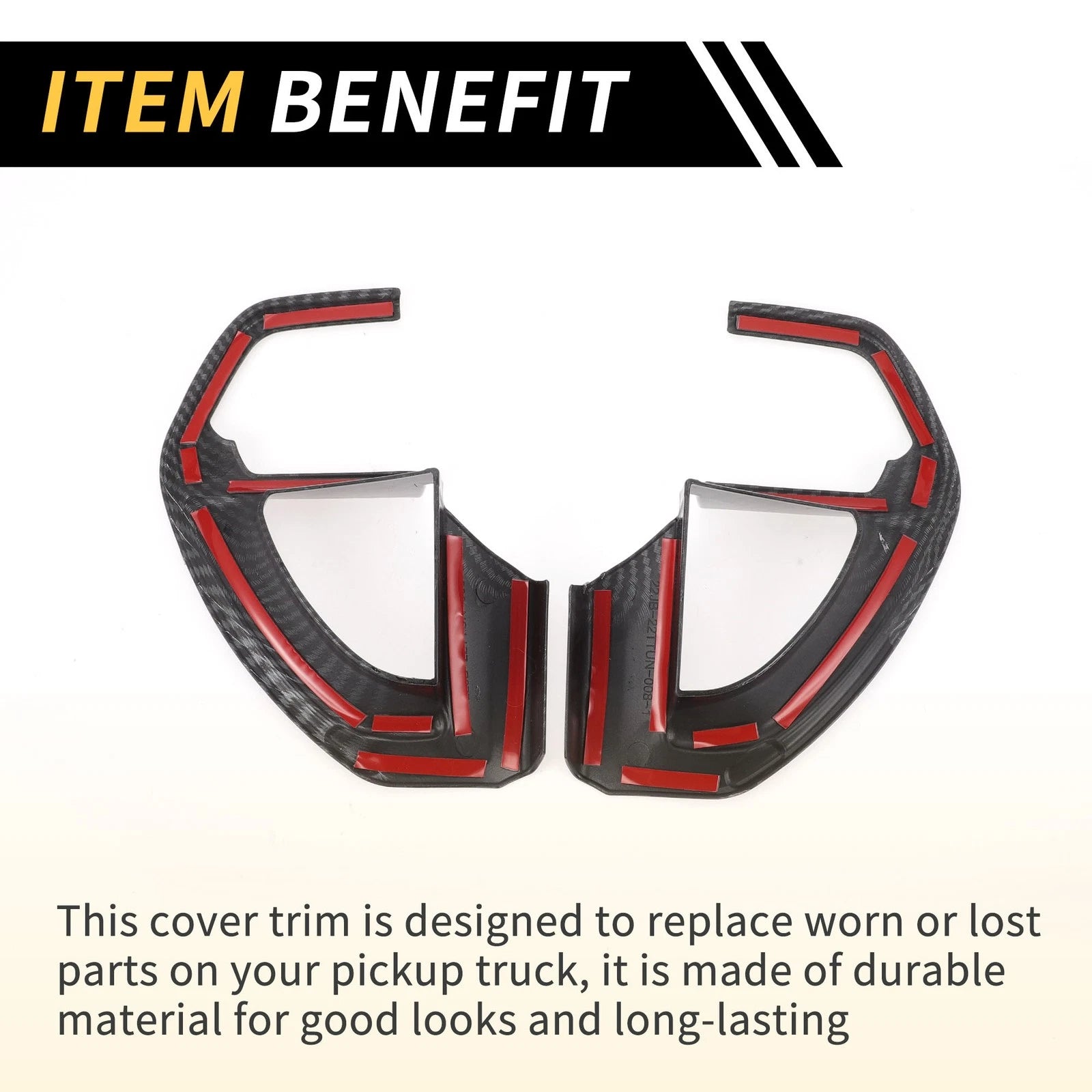 Set of 2 Carbon Fiber Steering Wheel Cover Trims for Toyota Tundra (2022–2024)
