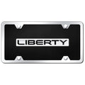 Chrome on Black Acrylic License Plate Kit - Officially Licensed for Jeep Liberty
