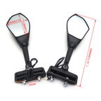 Black LED Turn Signal Mirrors for Triumph Daytona TT600, Trophy, Ducati Ninja