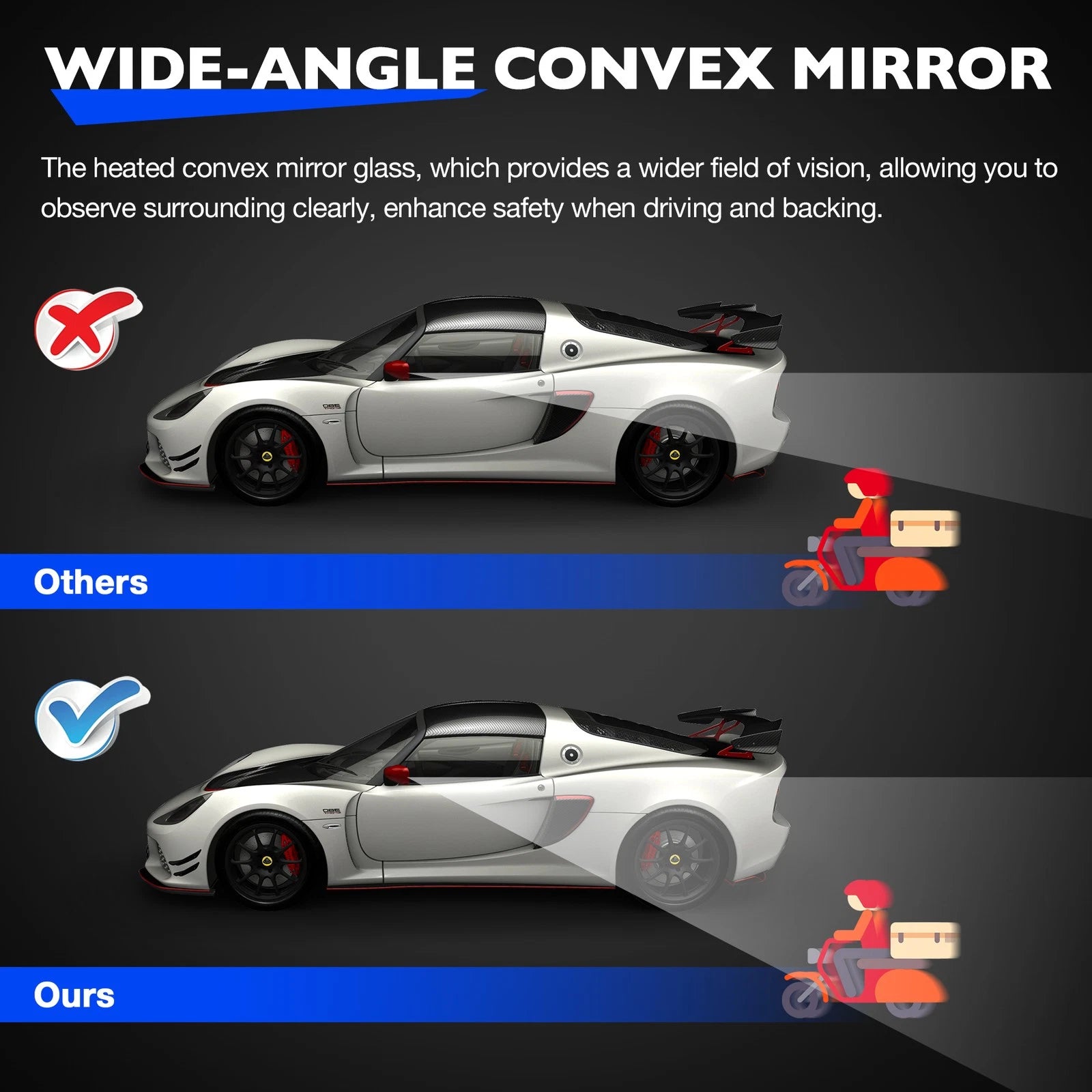 Heated Mirror Glass w/ Blind Spot for Toyota RAV4 Tacoma (2013–2024)