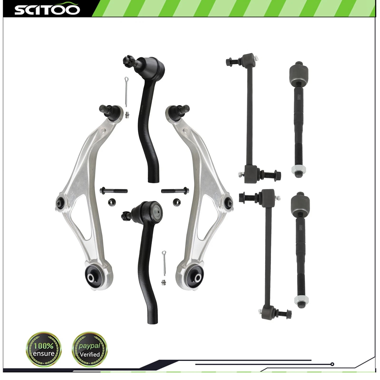 Set of 8 Front Lower Control Arm Ball Joints Tie Rod End for Nissan Altima (2015–2018)