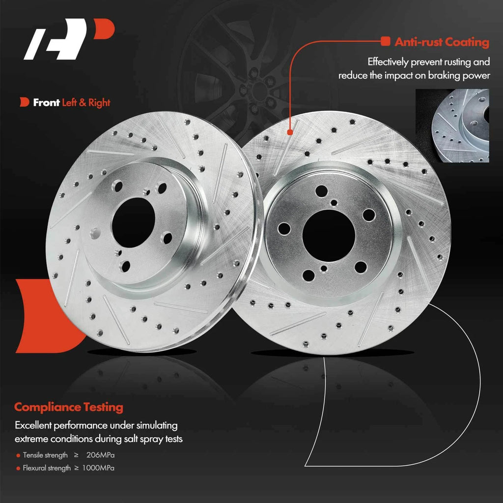 Front Drilled Brake Rotors & Ceramic Pads for Subaru Impreza (2017–2023)