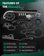 Timing Chain Kit with 2 Metal Guides for Toyota 4Runner Pickup 1985–1995 2.4L 22R 22RE