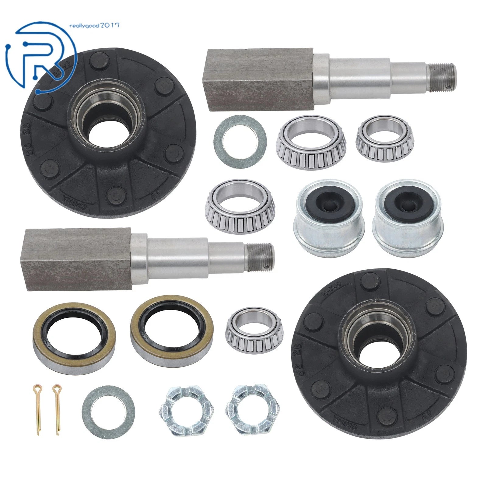 2X Hub Trailer Axle Kit for Square Spindle Camper (3500lbs)