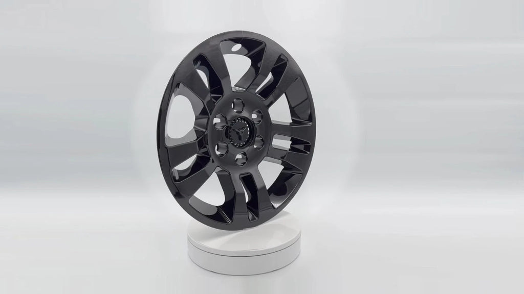 Wheel Skins Hub Caps Gloss Black 18 Inch for Chevy Silverado Tahoe (2014–2020)