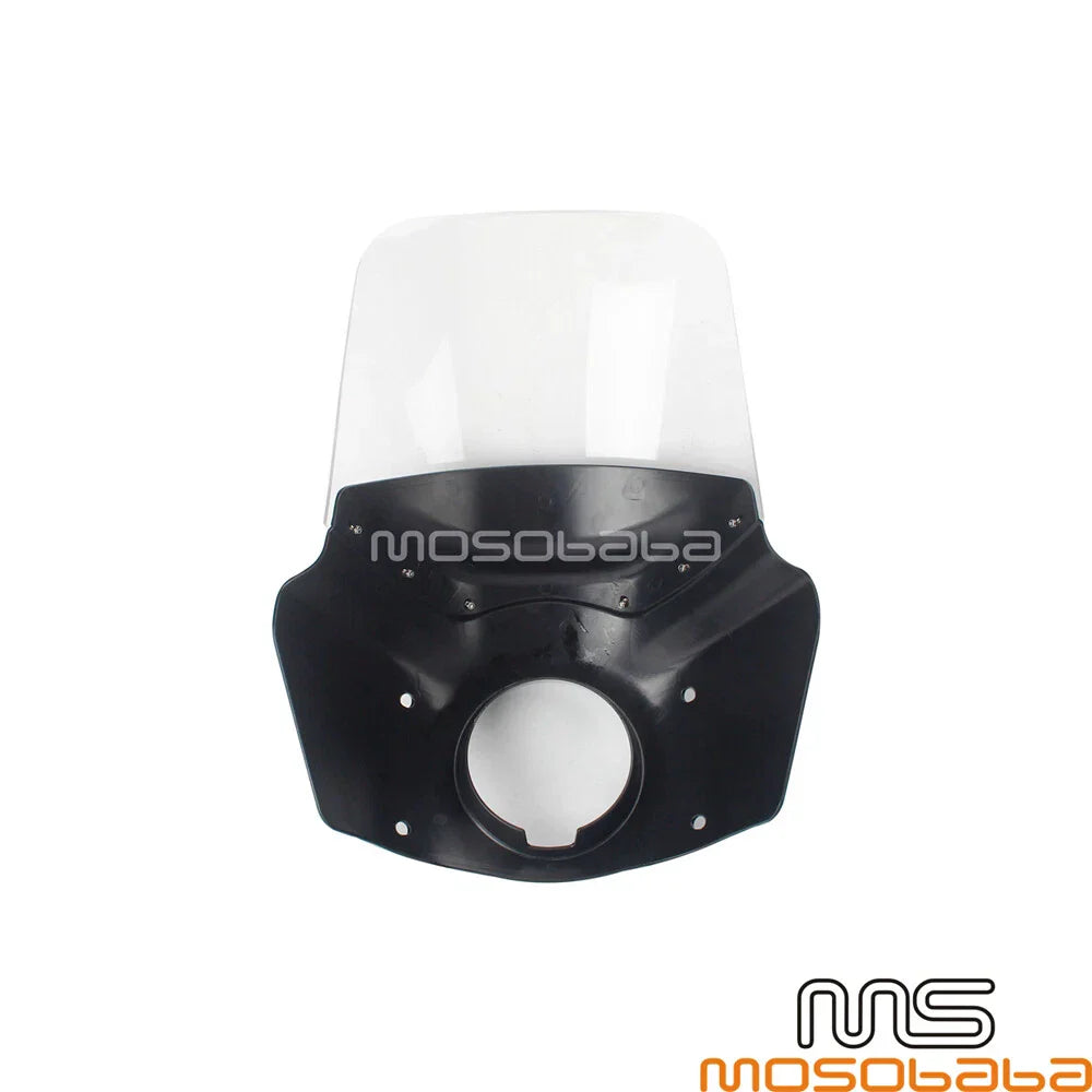 Clear Headlight Fairing Windshield w/Extension Blocks for Harley Dyna