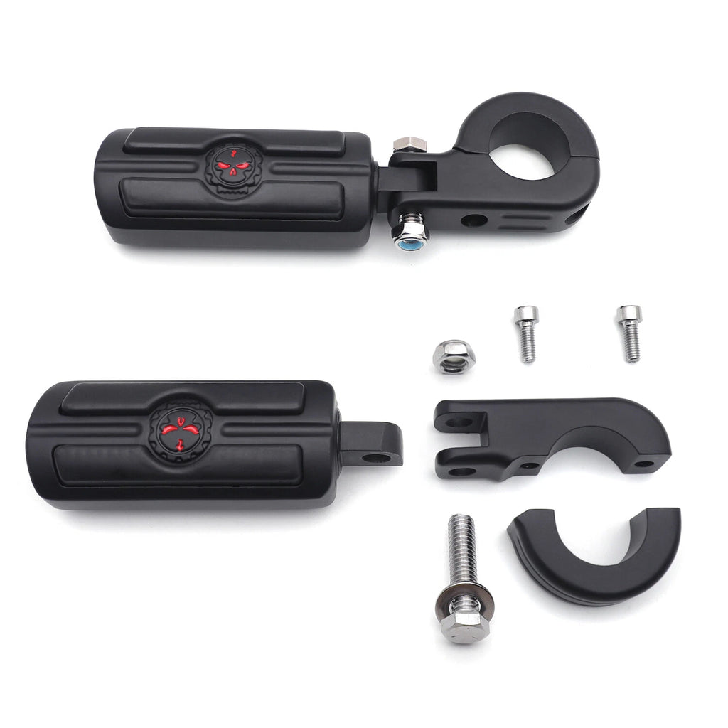 Gear Skull Footpegs Kit for Harley Dyna (1984–2017) 1.25" Engine Guard