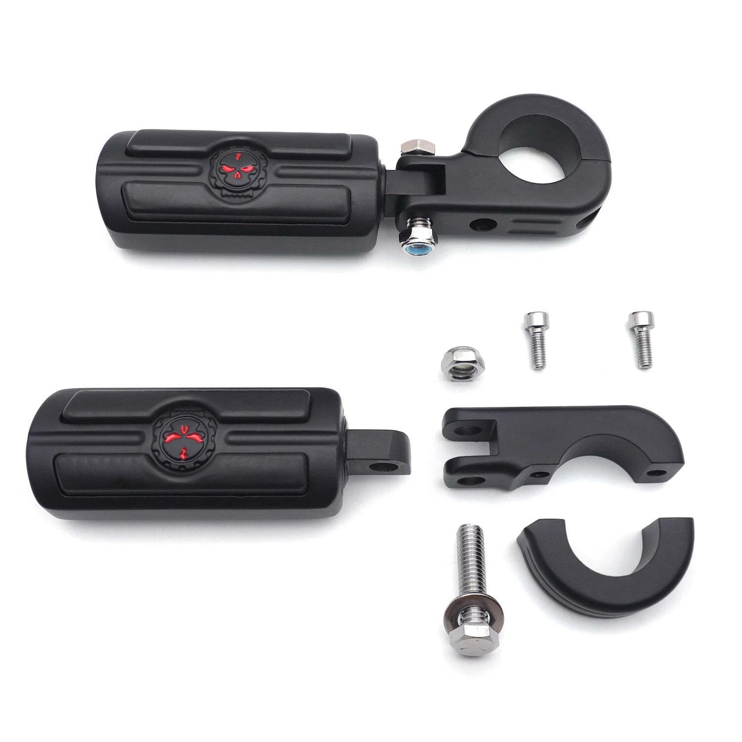 Gear Skull Footpegs Kit for Harley Dyna (1984–2017) 1.25" Engine Guard