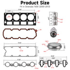 Head Gasket Kit for Chevy GMC Buick Cadillac 4.8L 5.3L (HS26191PT-1, HS26190PT-2)
