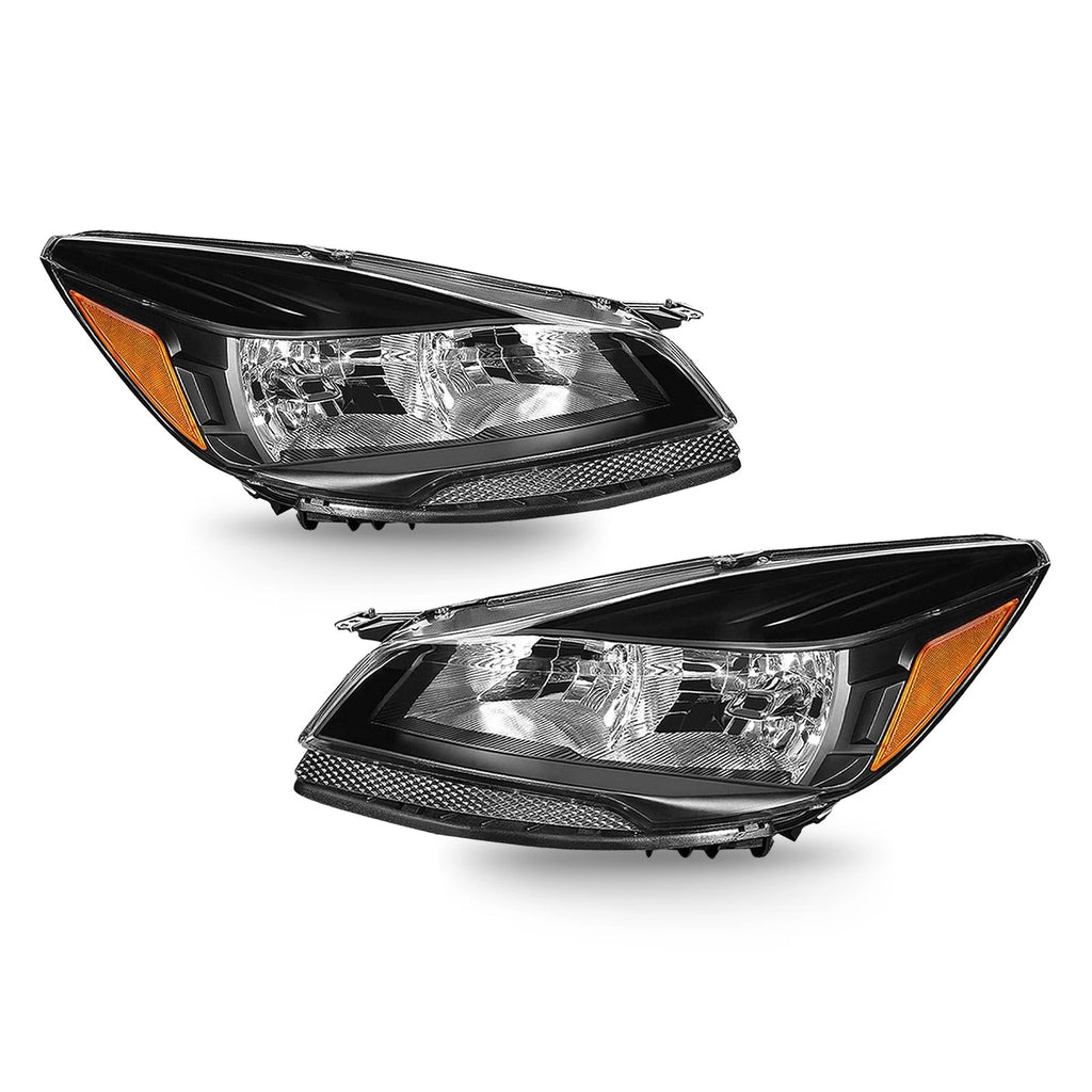 Set of 2 Halogen Headlights for Ford Escape (2013–2016) - Black Housing