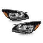 Set of 2 Halogen Headlights for Ford Escape (2013–2016) - Black Housing