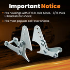 Coilover Shock Mount Kit for Universal Adjustable Lower Brackets (3" Axle)