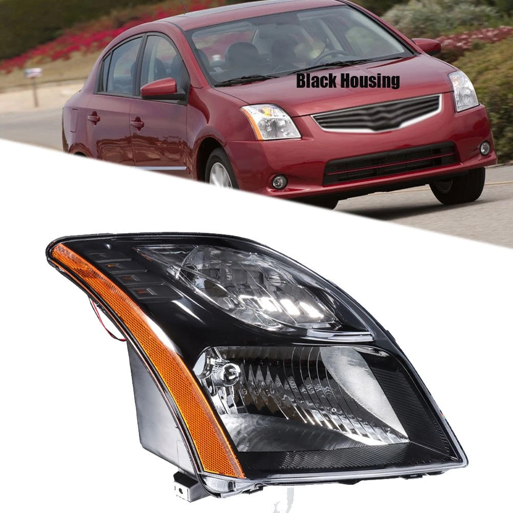 Headlight Assembly for Nissan Sentra (2010–2012) Black