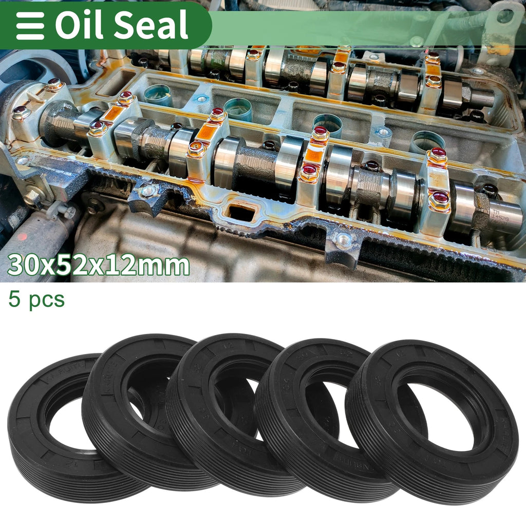 Set of 5 Oil Seal TG4 Lip Seal Ring 30x52x12mm NBR Rubber for Rotary Shaft