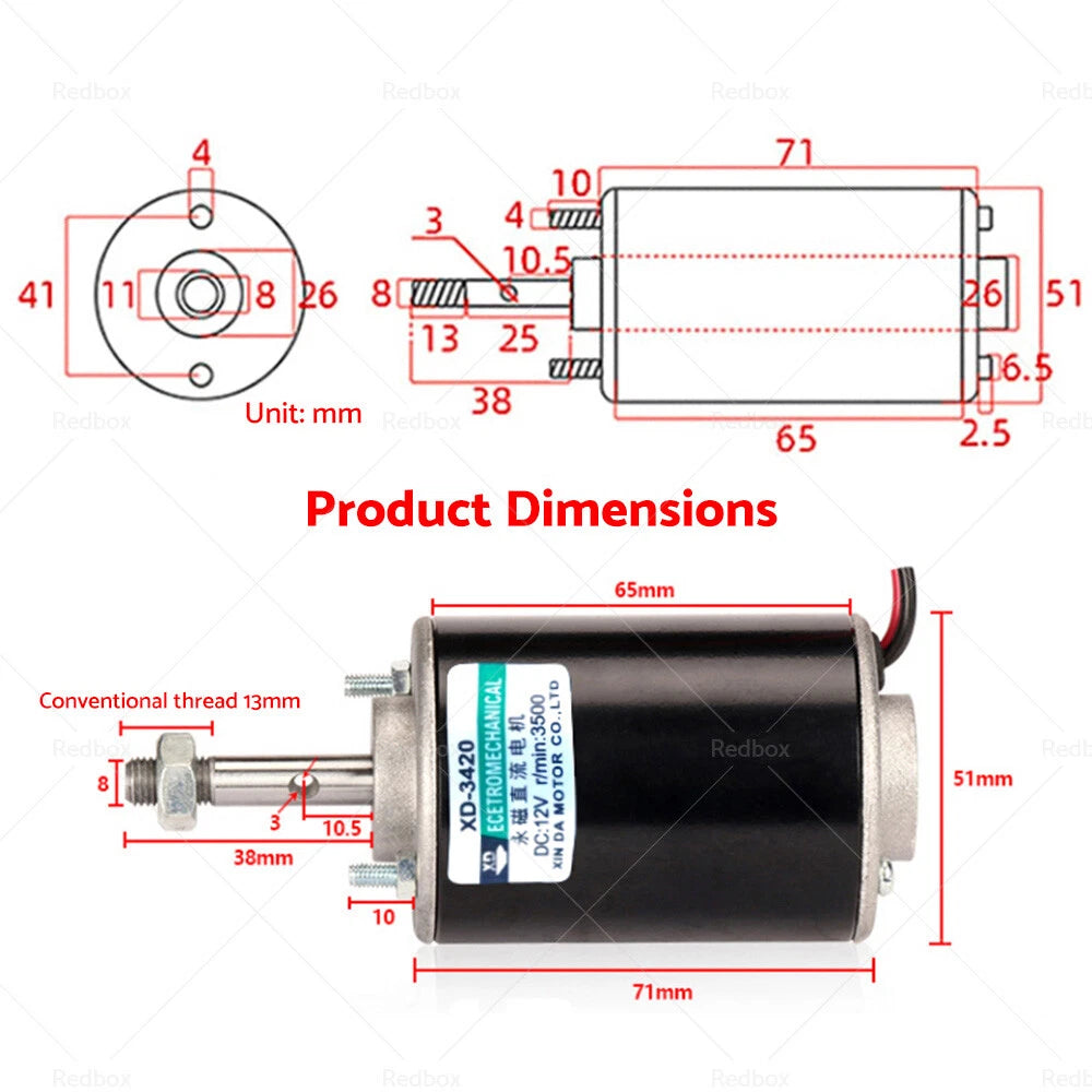 12V 30W Permanent Magnet DC Motor for Generator (CW/CCW)
