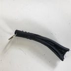 Black Leather Fringe Whip Keychain for Motorcycle