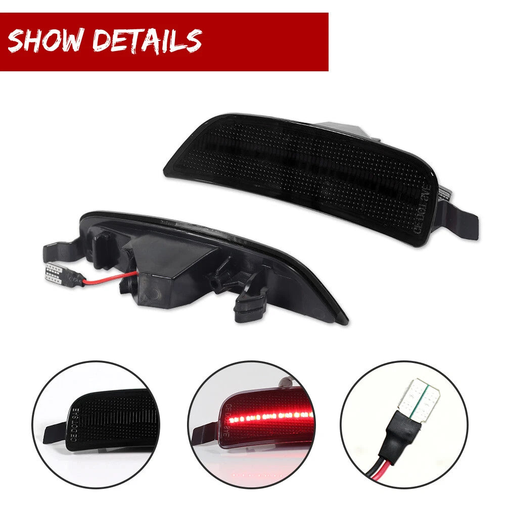 Smoked Lens Red LED Rear Side Marker Lights for Mazda Miata MX-5